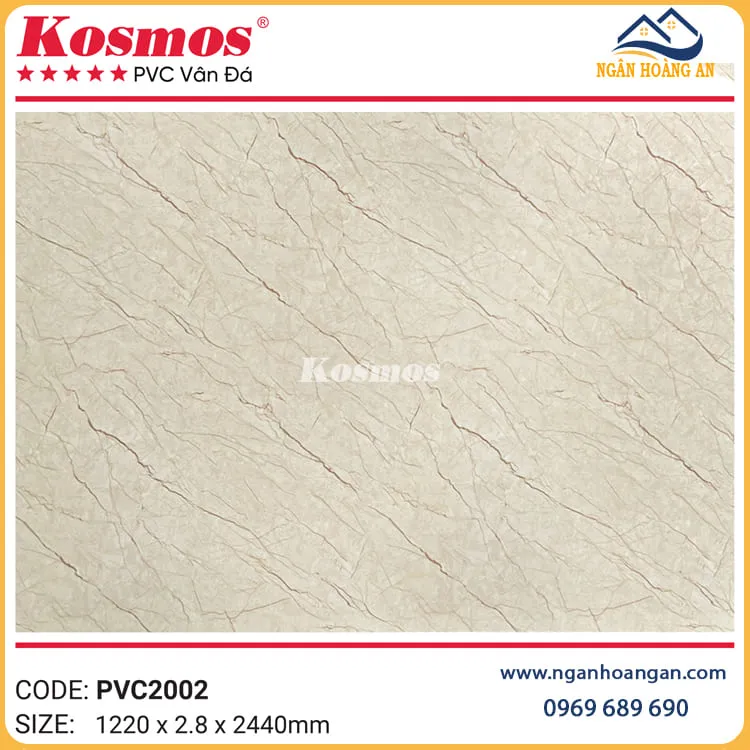 Tấm Nhựa Ốp Tường PVC Giả Đá Kosmos PVC2002